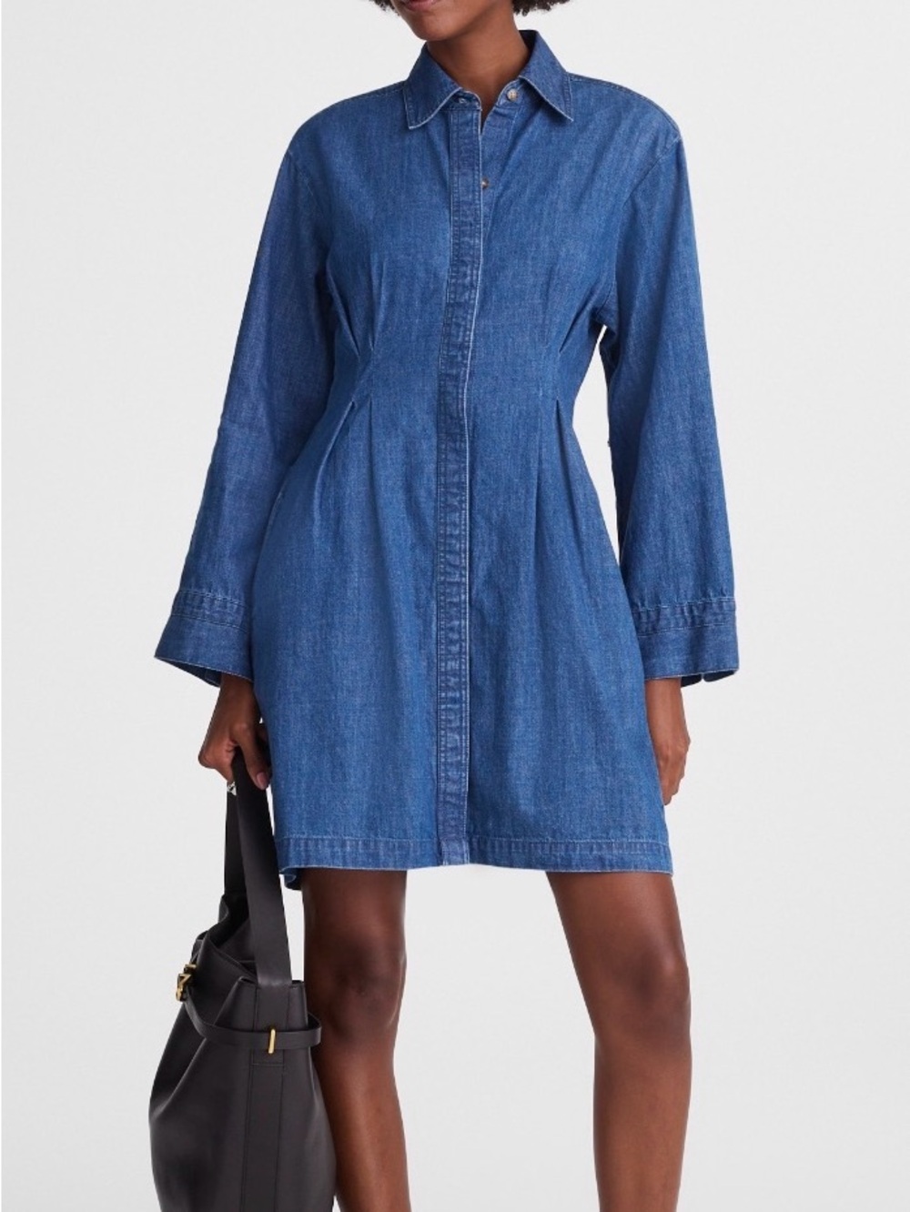 Madewell Blue Denim Long-Sleeve Shirt Dress